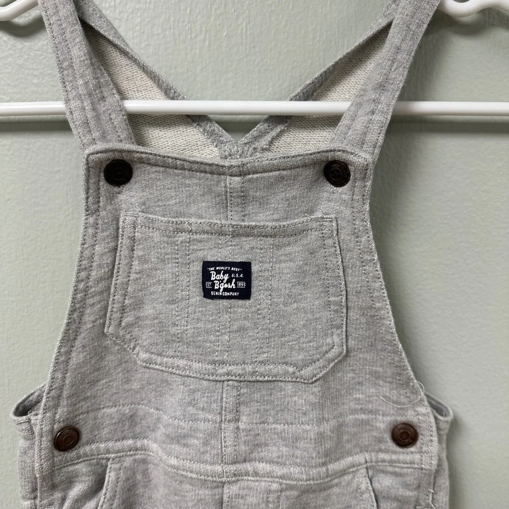 OshKosh B'gosh Baby B'gosh‎ Gray Fleece Bib Overalls Snaps 24M